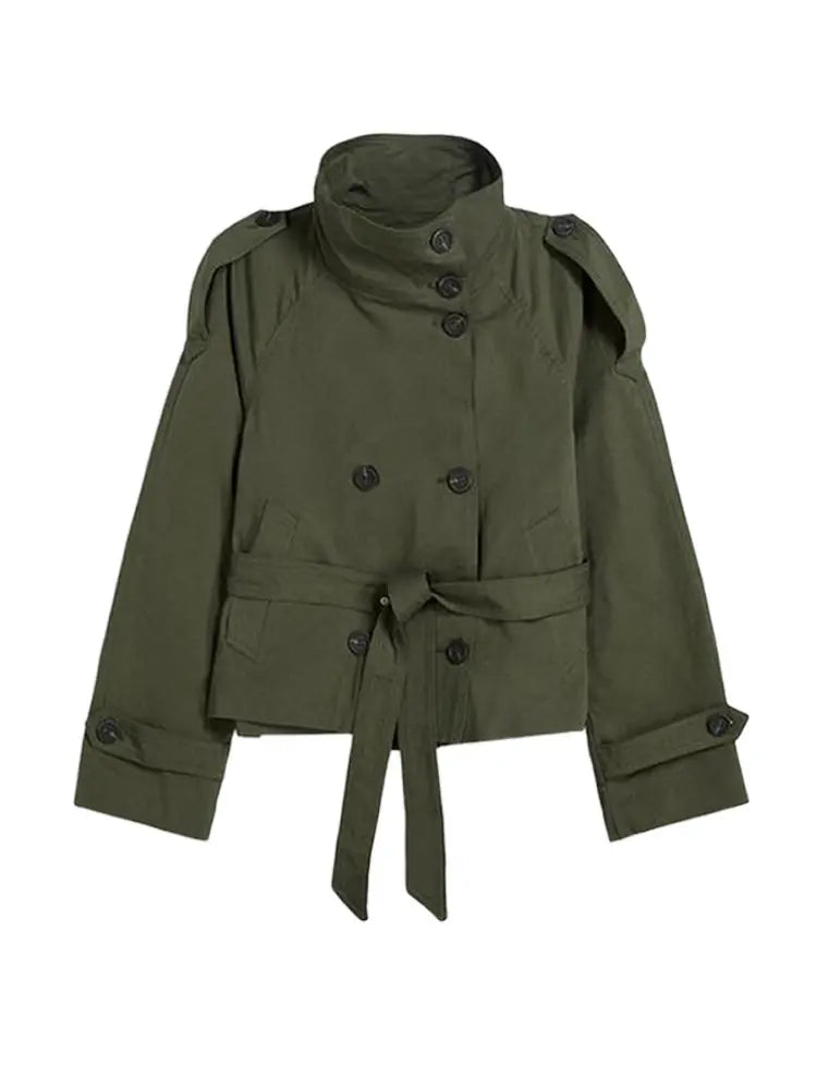 Women's Autumn Stand Collar Trench Coat